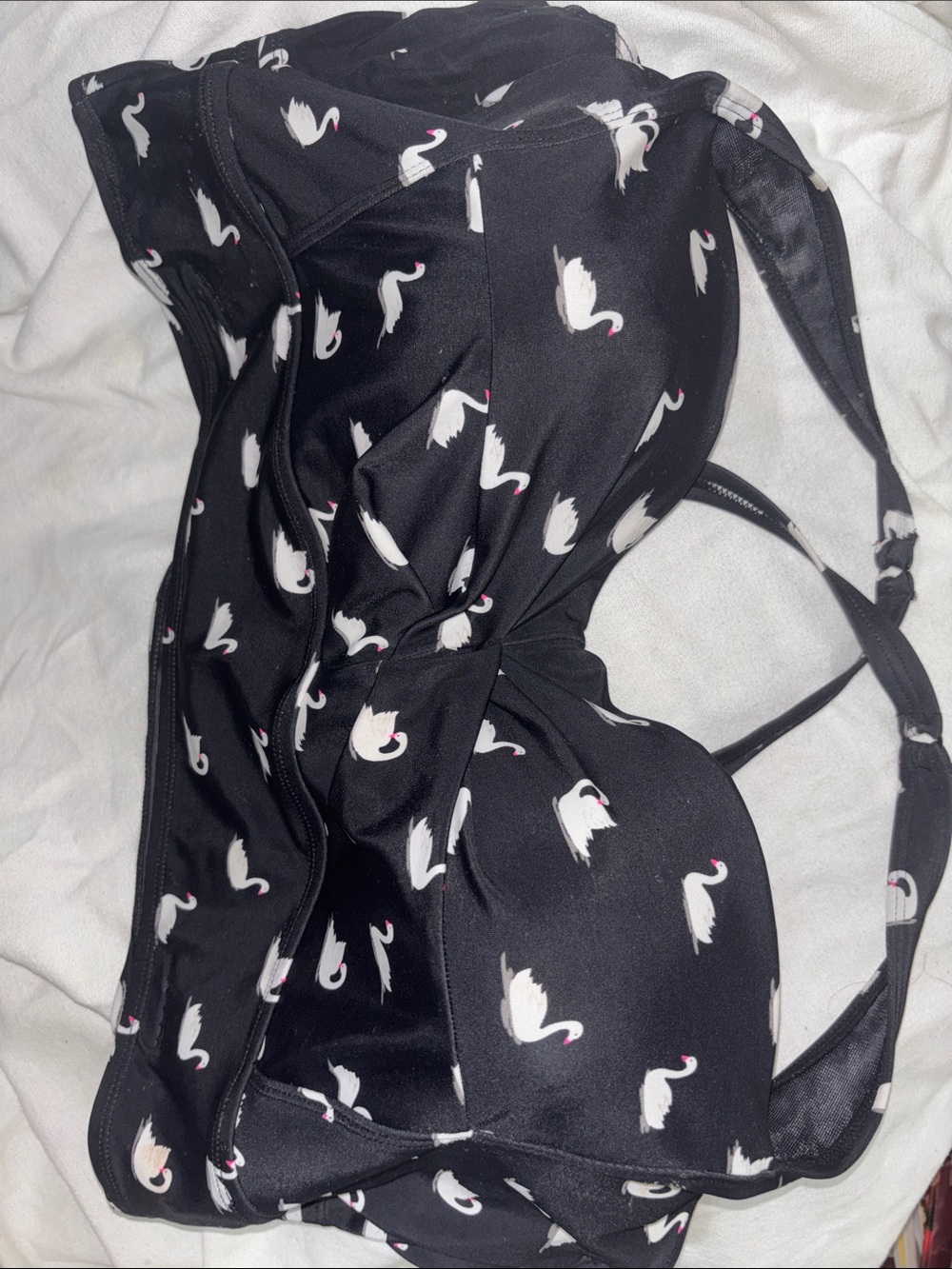 torrid Black Swan Print Bikini Top - Black & White